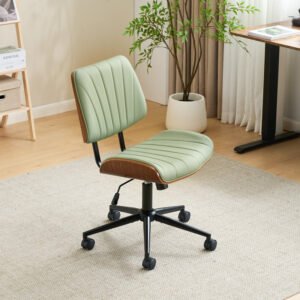 PU Trapezoid Curved Back Swivel Office Chair